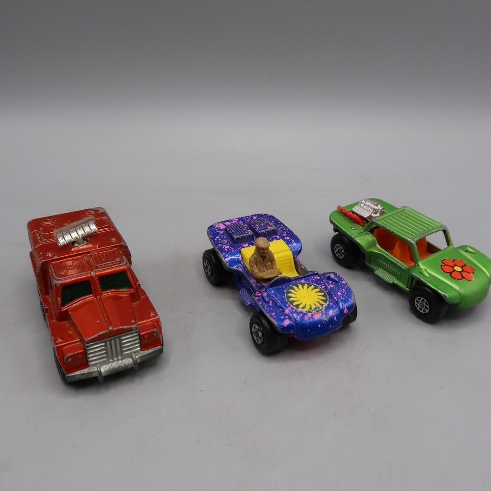 Lesney Matchbox Superfast No. 13 Buggy Green Rolamatics Purple Red Firetruck Lot